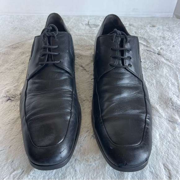 Bruno Magli Black Leather Oxfords VINTAGE Designer Rammola Size 10M - Picture 3 of 11